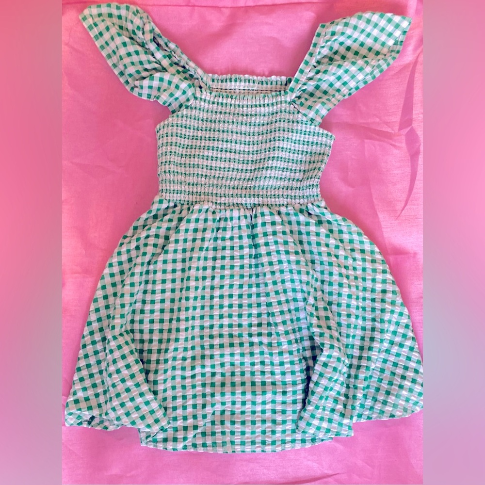 Plaid Green sporty dress (Can be worn as a blouse) size S